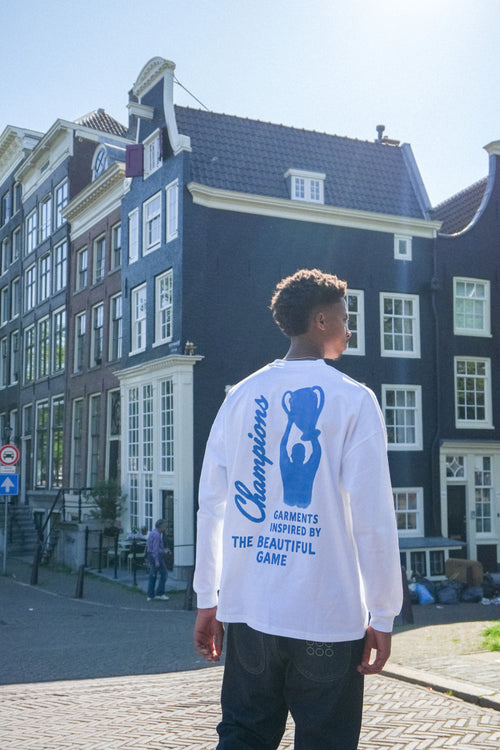 Champion Blue Longsleeve Tee (White)