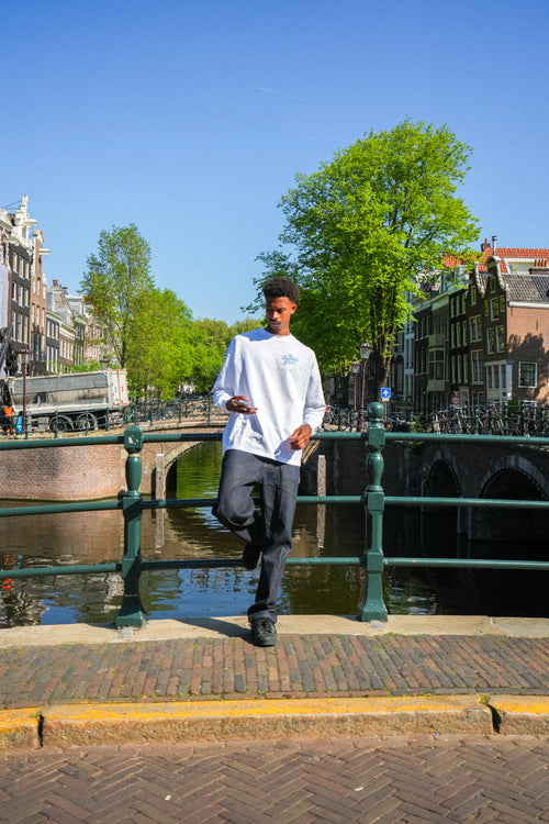Champion Blue Longsleeve Tee (White)