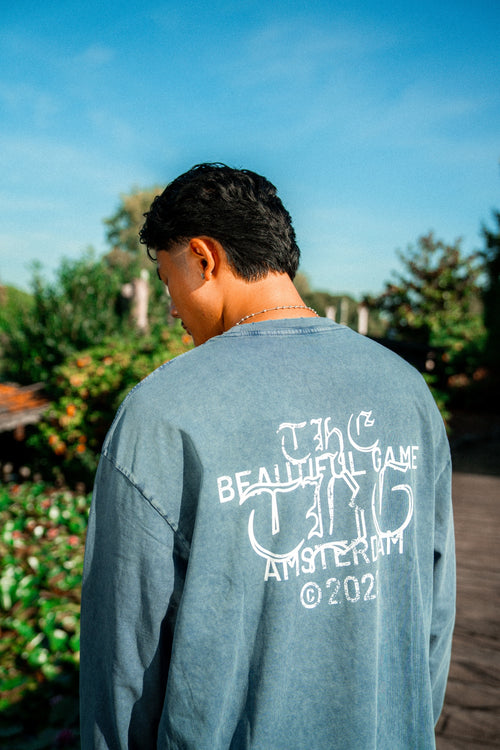 Stamp Logo Longsleeve (Washed Blue)