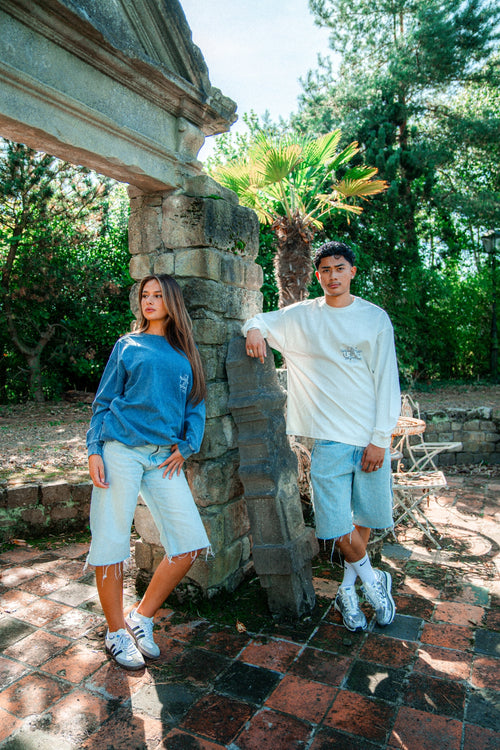 Stamp Logo Longsleeve (Washed Blue)