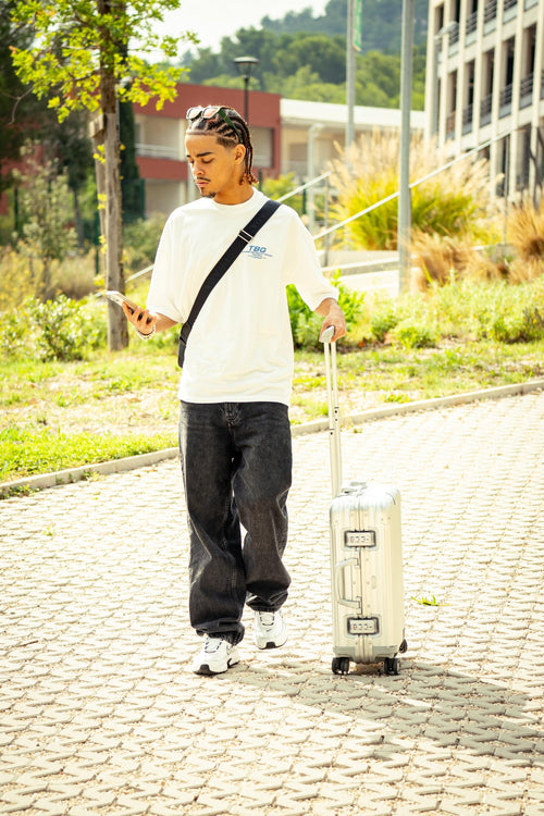 TBG Striped logo tee (white)