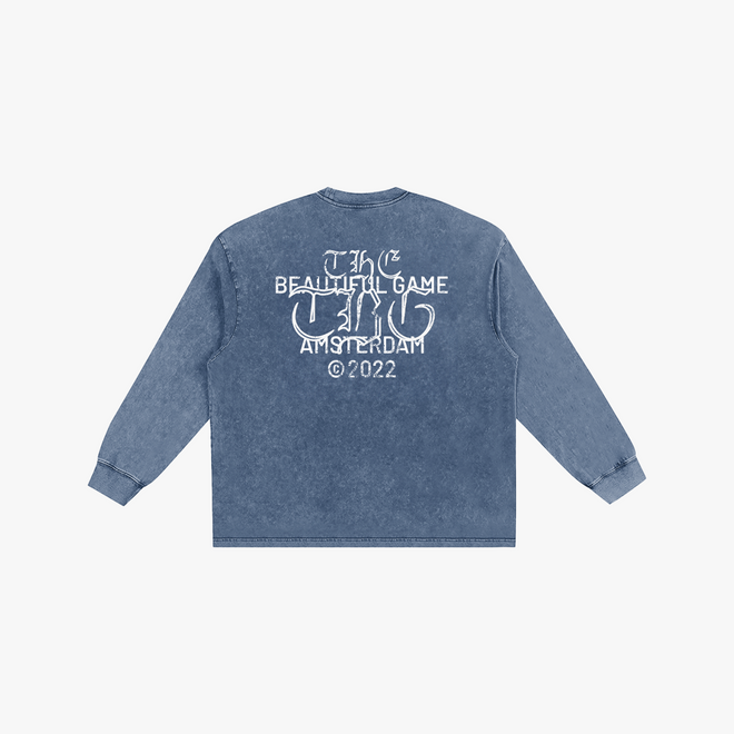 Stamp Logo Longsleeve (Washed Blue)