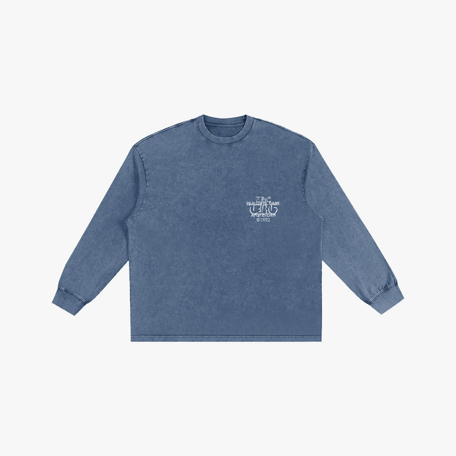 Stamp Logo Longsleeve (Washed Blue)