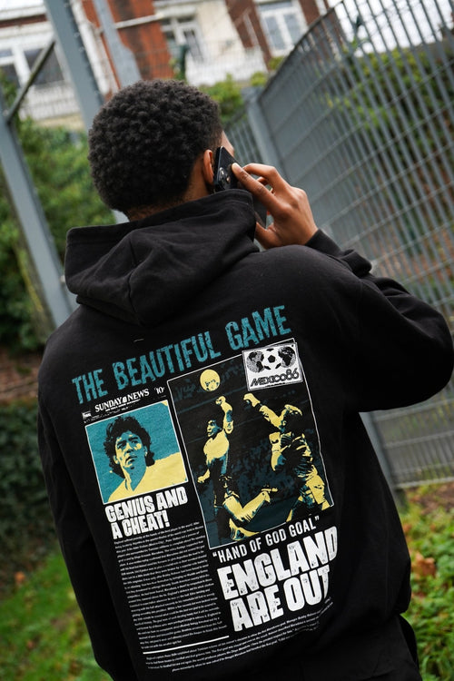 Hand of God Hoodie (Black) - The beautiful game