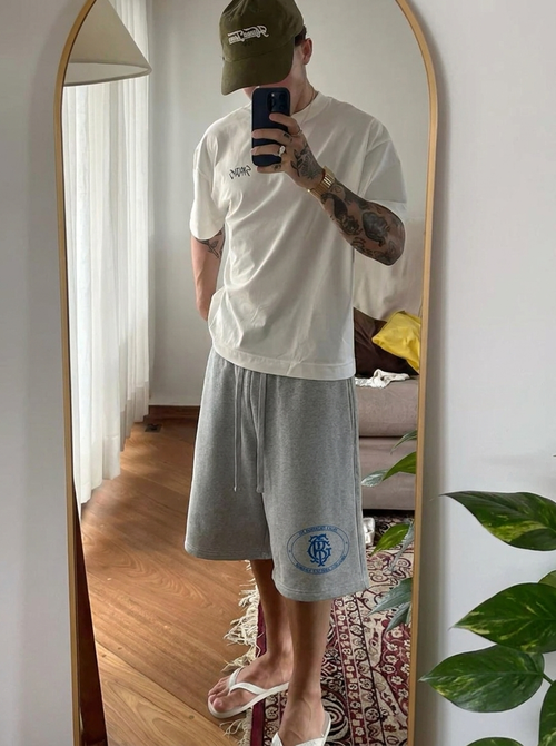TBG Oversized Cotton Shorts (Gray)